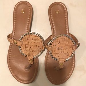 tan cute cork topped sandals